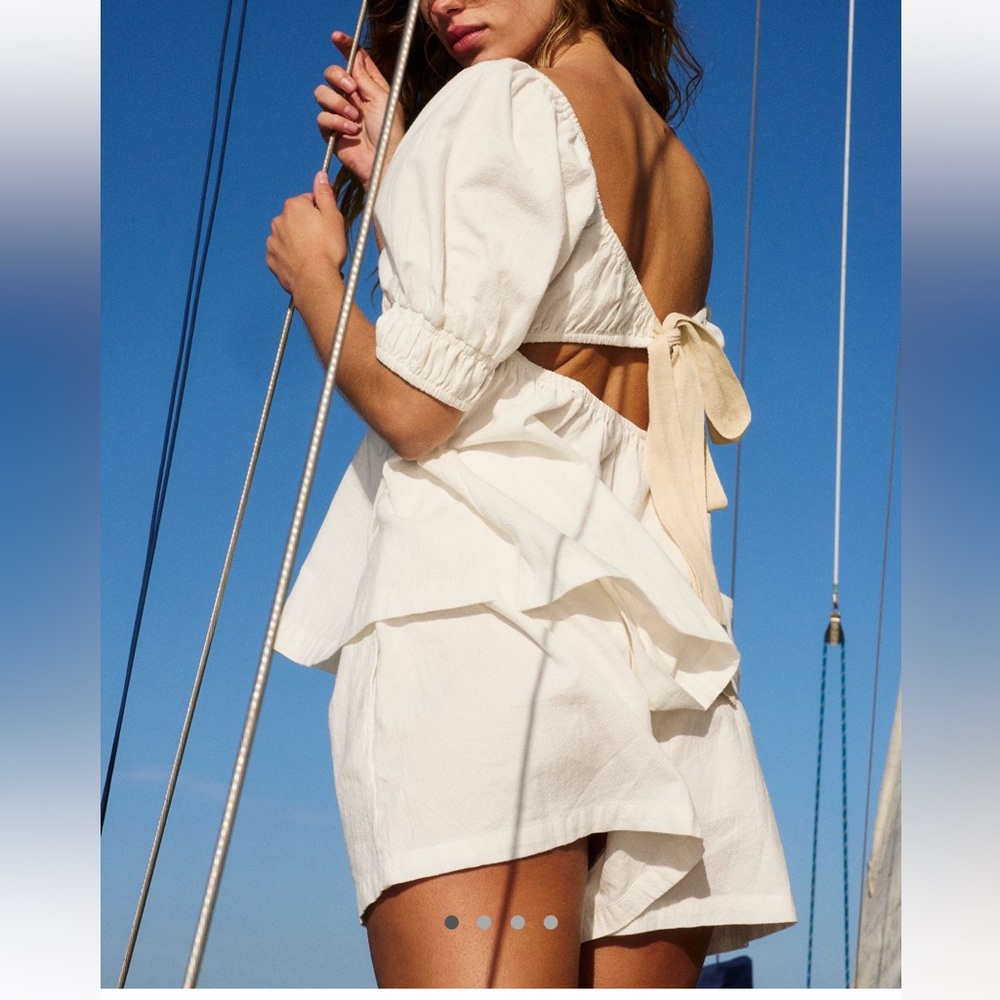 FREE PEOPLE DONNIE 2-PIECE SHORTS TOP SET SIZE L MSRP $78.00 NWT - Picture 2 of 7